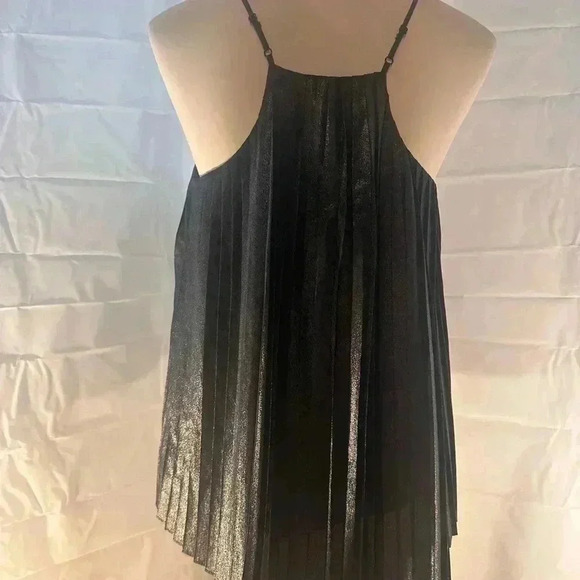 Express Black Pleated Spaghetti Strap Top - Picture 2 of 6